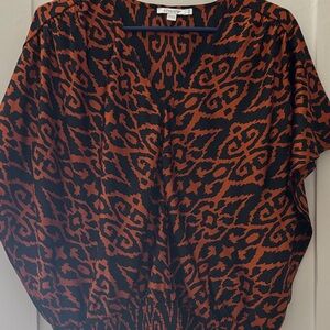 Chico's Vibrant Black and Orange Blouse